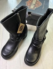 Harley Davidson Women D85298 Christa Leather Side Zip Harness Boots 7.5