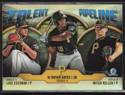 2019 Bowman #TP-PIT Luis Escobar / Ke'Bryan Hayes / Mitch Keller Talent Pipeline