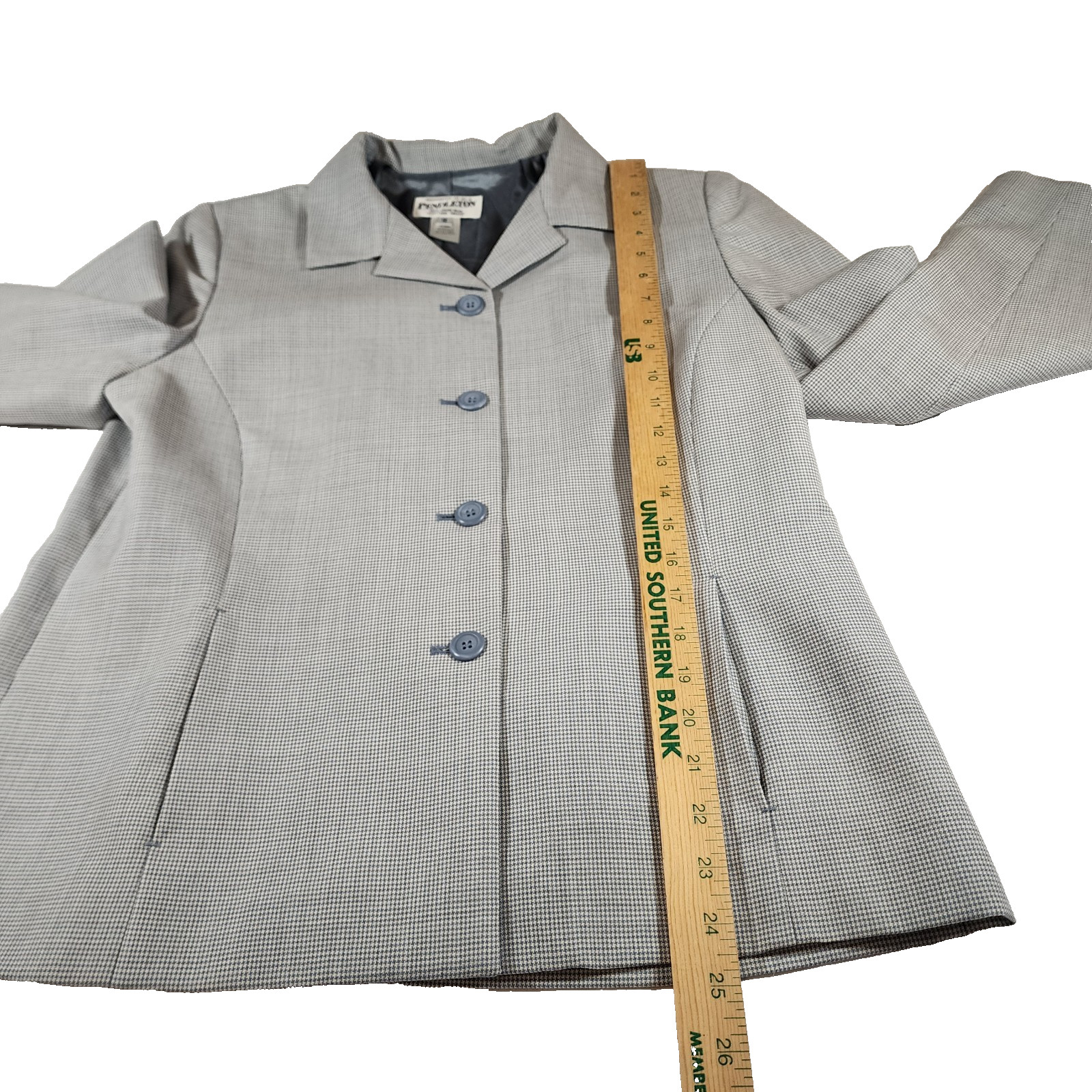 VTG Pendleton Gray Checked  100 % Virgin Wool Bla… - image 3