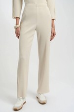 Joseph Ribkoff Women's Pleated Scuba Crepe Wide Leg Pants Birch