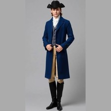 New Men's 19th Century Blue Wool Tailcoat, Only Coat For Sale