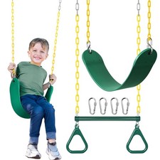 16 Trapeze Swing Bar with Gym Ring Toddler Swing, Swing Set Accessories
