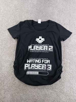 Silk Road Tees Large Women Short Sleeve Shirt Player 2 Gaming Black Cotton Blend