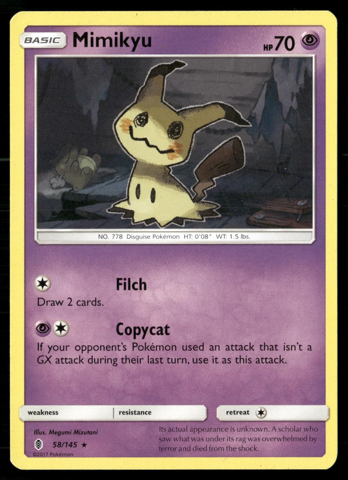 Mimikyu 58/145 Holo Rare Guardians Rising Pokemon MP