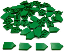 Lego 50 New Green Tiles Flat Smooth Modified 2 x 3 Stud Pentagonal Pieces