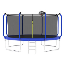 14ft Trampoline with Basketball Hoop  Safety Enclosure Net, ASTM, Free Ship