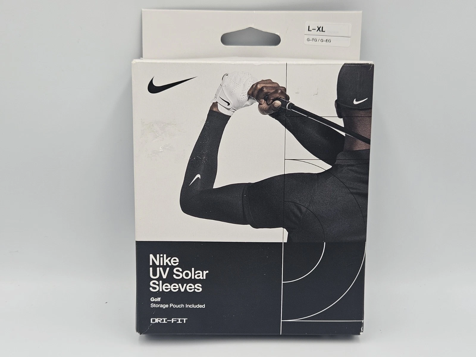 Men's Nike Dri-Fit UV Solar Golf Sleeves Black Adult Size L/XL New