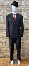 Mens VTG 1955 2 PC Charcoal Gray/red Flecked Drop Loop Pants