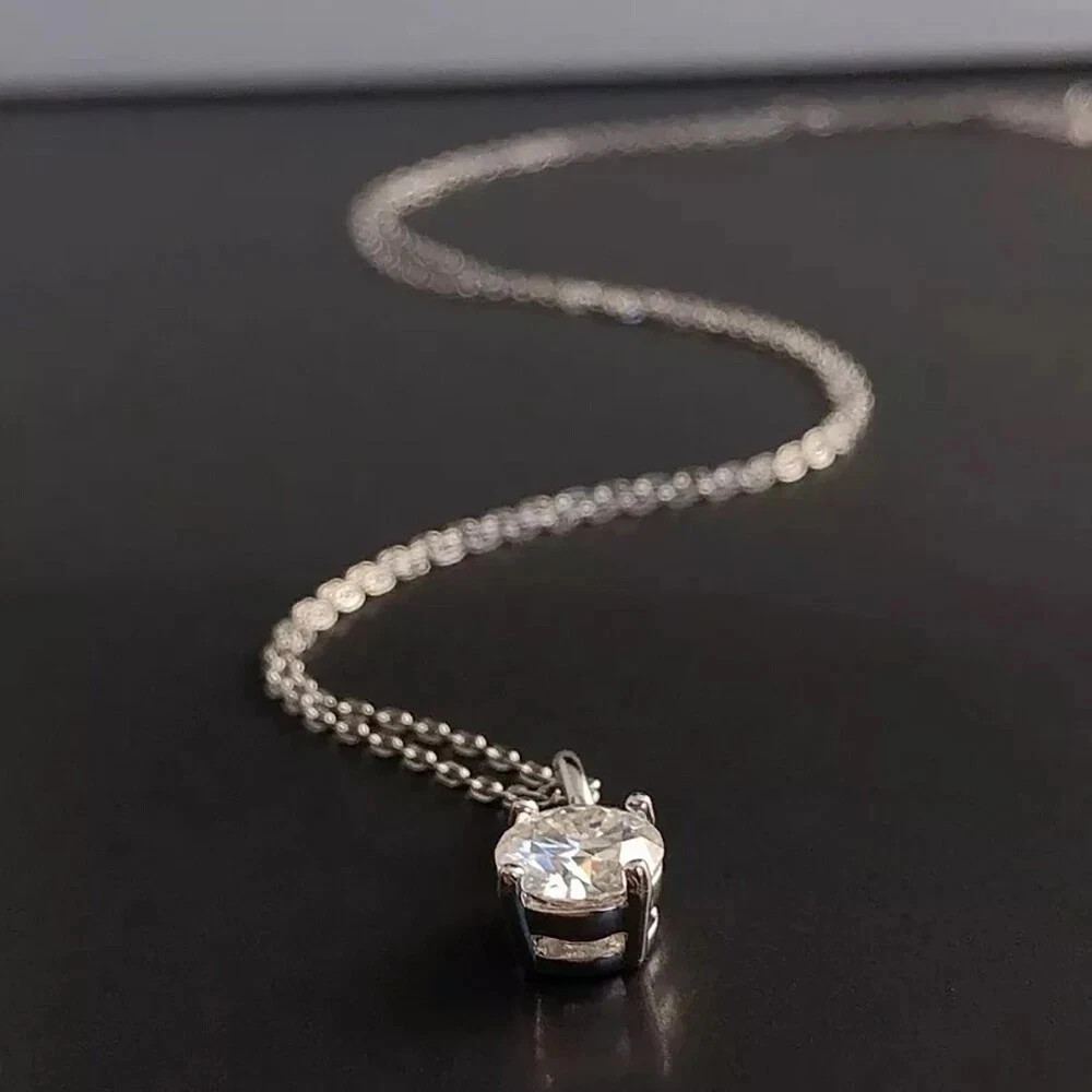 Certified 2.70 Ct Round Cut Lab Grown Off White Diamond Solitaire Pendant