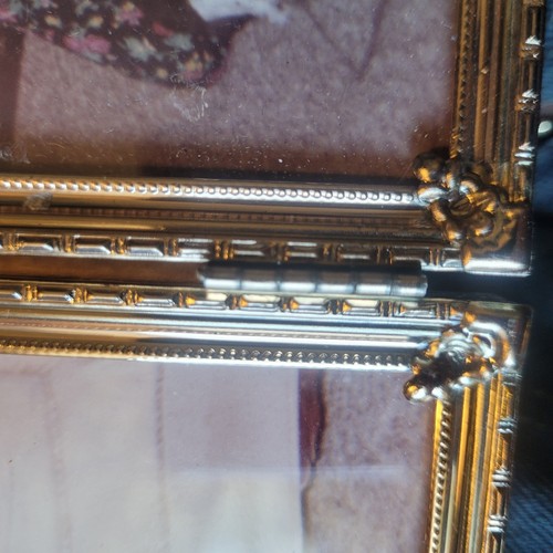 5x7 Double Sided Antique Vintage Gold Plated Engraved Metal Picture Photo Frame - Picture 14 of 24