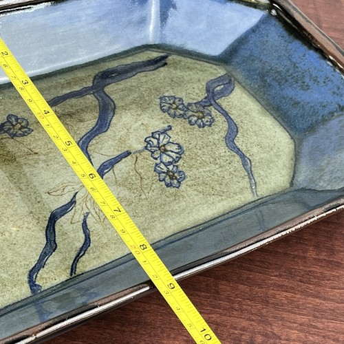Vintage John Staples Hand Formed & Painted Glazed Pottery Platter Long Octagon - Bild 11 von 11