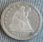 1841 Seated Liberty Quarter., Extra Fine Plus Circulated Coin.