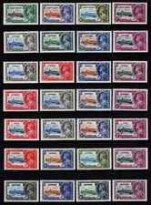 1935 King George V Silver Jubille Issues - 7 Sets  MH -  SCV $152.65