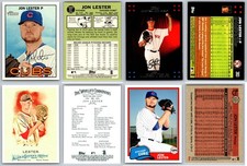 Jon Lester 4 Card Lot - Chicago Cubs HOF / Boston Red Sox Hall of Famer