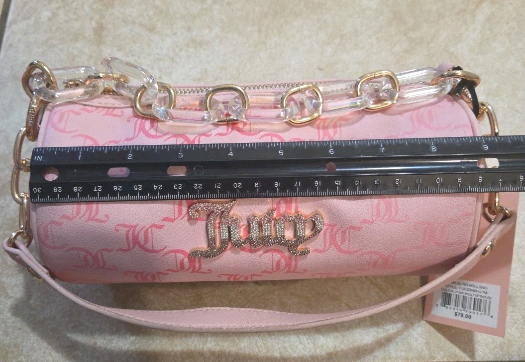 Women's Juicy Couture Bling Bling Roll Bag  Pink Multi Exclusive New With Tags ! image 10