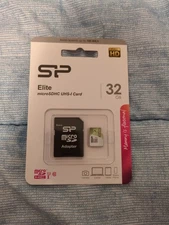 Silicon Power Elite 32GB microSDHC UHS-I Class 10 Memory Card w/ Adapter NEW