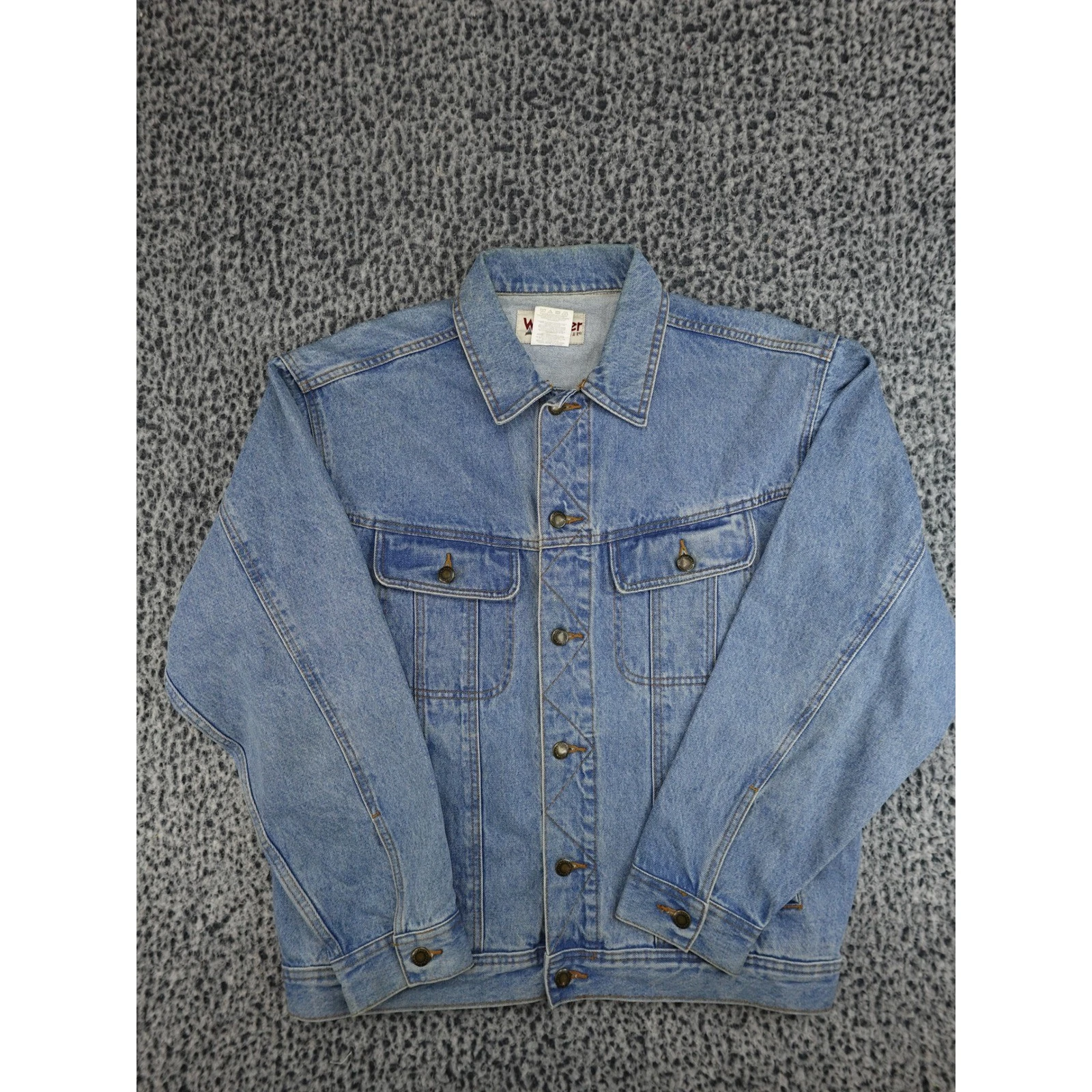 Wrangler Denim Jacket Mens Large Blue RJK30VI Rugged Wear Trucker
