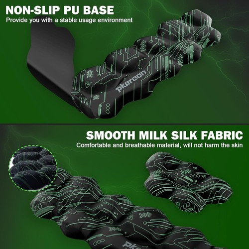 Ergonomic Memory Foam Wrist Rest Set for Keyboard & Mouse, Non-Slip Base Green - Picture 3 of 7