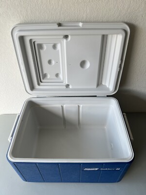 レア！UKコールマン　水筒　美品　箱付き　coleman　UK Vintage Coleman Kwikserv 40 Blue 40 Quart Fishing Flip Top