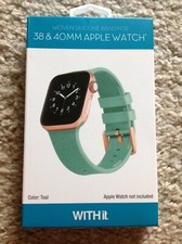 Silikonowa opaska do 38mm/40mm APPLE WATCH, turkusowa z nią