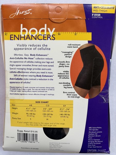 Hanes Firm Control Body Enhancers Size CD Black - Picture 2 of 2