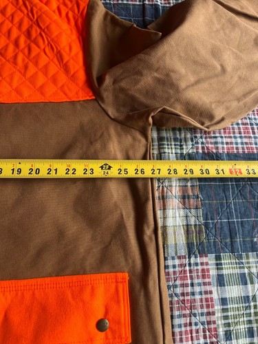 New Woolrich Blaze Orange and Tan Button Up Hunting Shirt Men’s Size XL - Picture 6 of 10