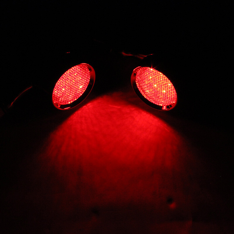 Chrome Motorcycle Mini Bullet LED Turn Signal Red Light Indicator for