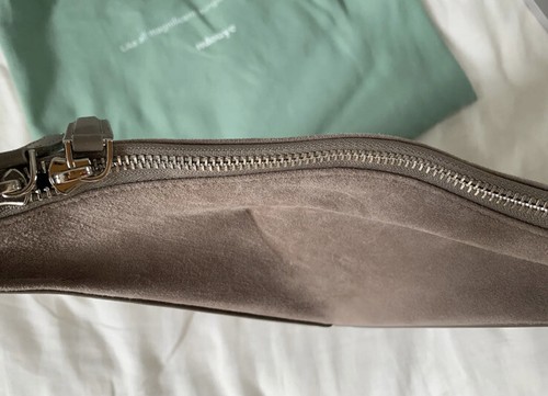 Mlouye Leder Wildleder kleine wandelbare Flex Tasche grau oragami - Bild 3 von 7