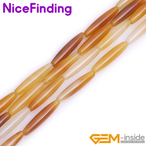 Natural Olivary Agate Carnelian Beads For Jewelry Making Gemstone Loose Beads - Picture 2 of 9