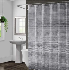 Croscill Nomad Shower Curtain Mineral - Gray White Gradient Polyester 72" x 72"