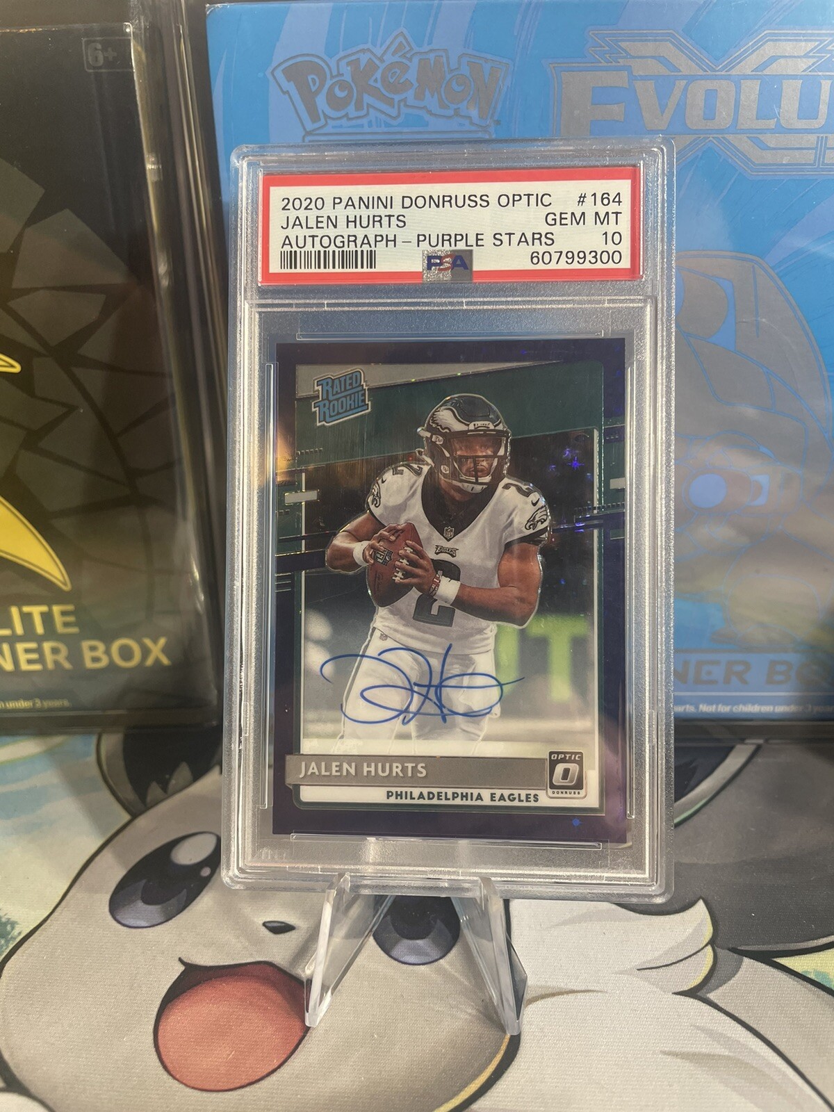 2020 Panini Donruss Optic #164 Jalen Hurts Purple Stars Auto RC 49/50 PSA 10