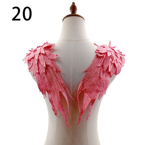 1 Pair Embroidery Wings Wedding Dress 3D Lace Applique Patches DIY Sewing Crafts - Picture 37 of 39