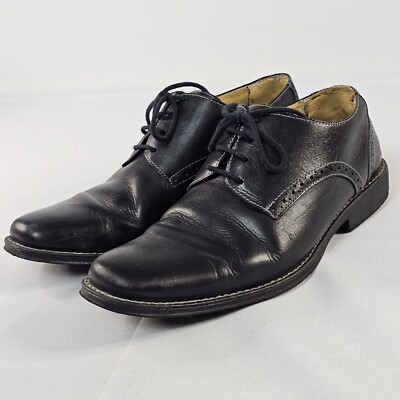 Sandro Moscoloni Black Leather Lace-Up Derbys Sandro Moscoloni Shoes 9B Black Texture Leather Oxford Dress  main image 2