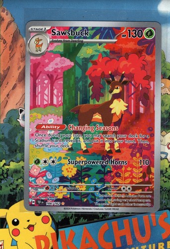 Pokémon TCG Sawsbuck 166/162 Temporal Forces Illustration Ra NM/M