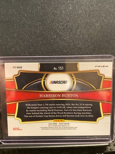 Harrison Burton 2024 Select Silver Prizm PitRoad #151 - Picture 2 of 2