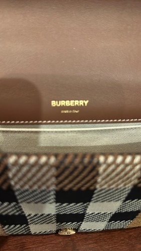 Authentic BURBERRY Women's UNI Brown Black LOLA TB Quilted Cashmere Small Bag - Picture 7 of 10