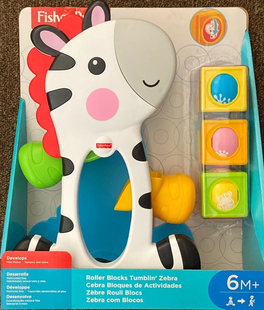 Fisher Price Roller Blocks Tumblin Zebra Development Baby Toy eBay
