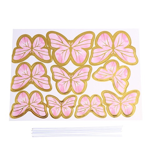 20pcs Stamping Butterfly Cake Topper Princess Girl Wedding Birthday Party Decor  - Picture 4 of 14