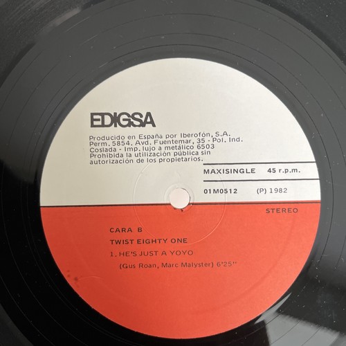 Twist Eighty One - 12" Maxi-Single 1982 Spanish Press Hi NRG Rockabilly VG+/EX - Picture 4 of 4