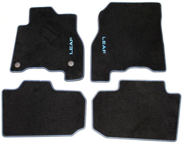 Genuine Nissan Leaf Ze1 2018 Velour Carpet Floor Mats Blue Stitch