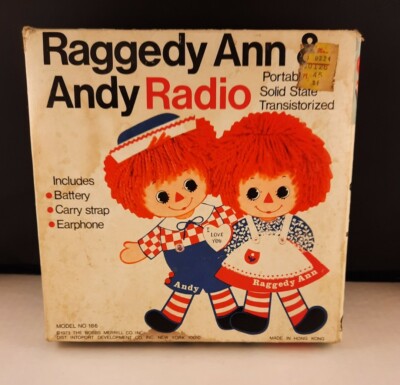 Vintage Raggedy Ann & Andy Portable Solid State Radio 1973 in