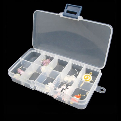 10 Compartment Adjustable Storage Box Bead Jewelry Organizer Case Container Box - Picture 2 of 13