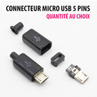 Connecteur Micro USB Mâle Fiche Type B pour Câble Soudure Plastique à Souder Lot