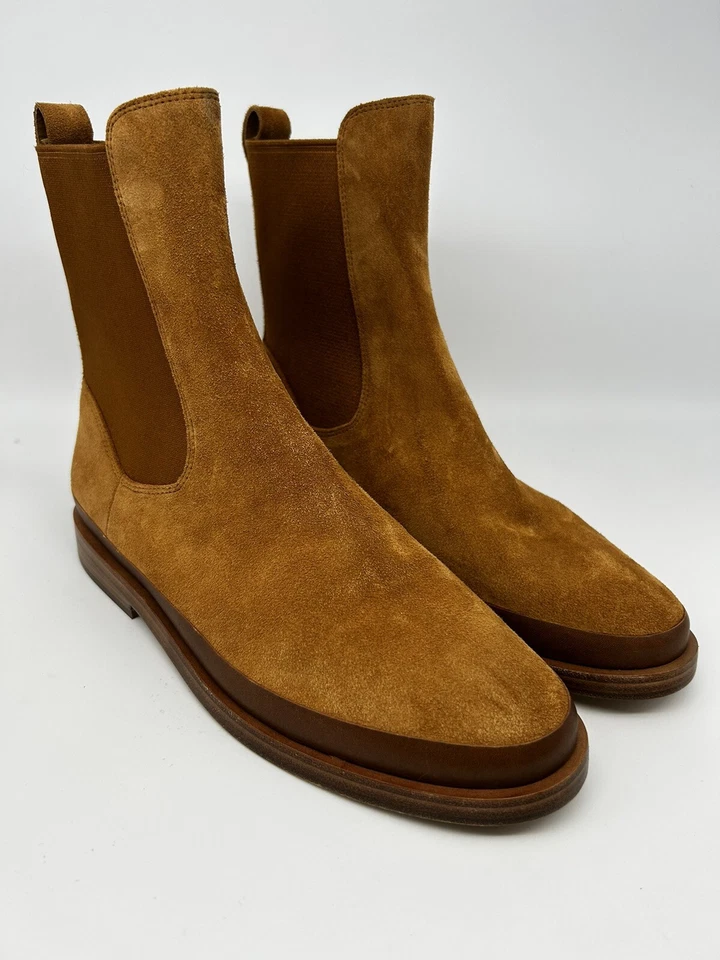 Botines Vince Cecyl Tostados Gamuza Cuero Plano Talla 8.5 Nuevos Foto 2 de 4