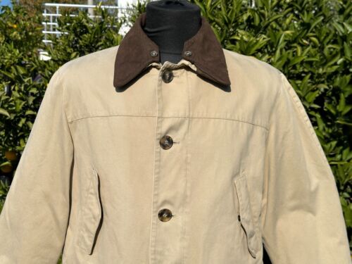 Luxury Corneliani Long Jacket Trench Coat Leather Neck Size 48 8 R M - Picture 6 of 23