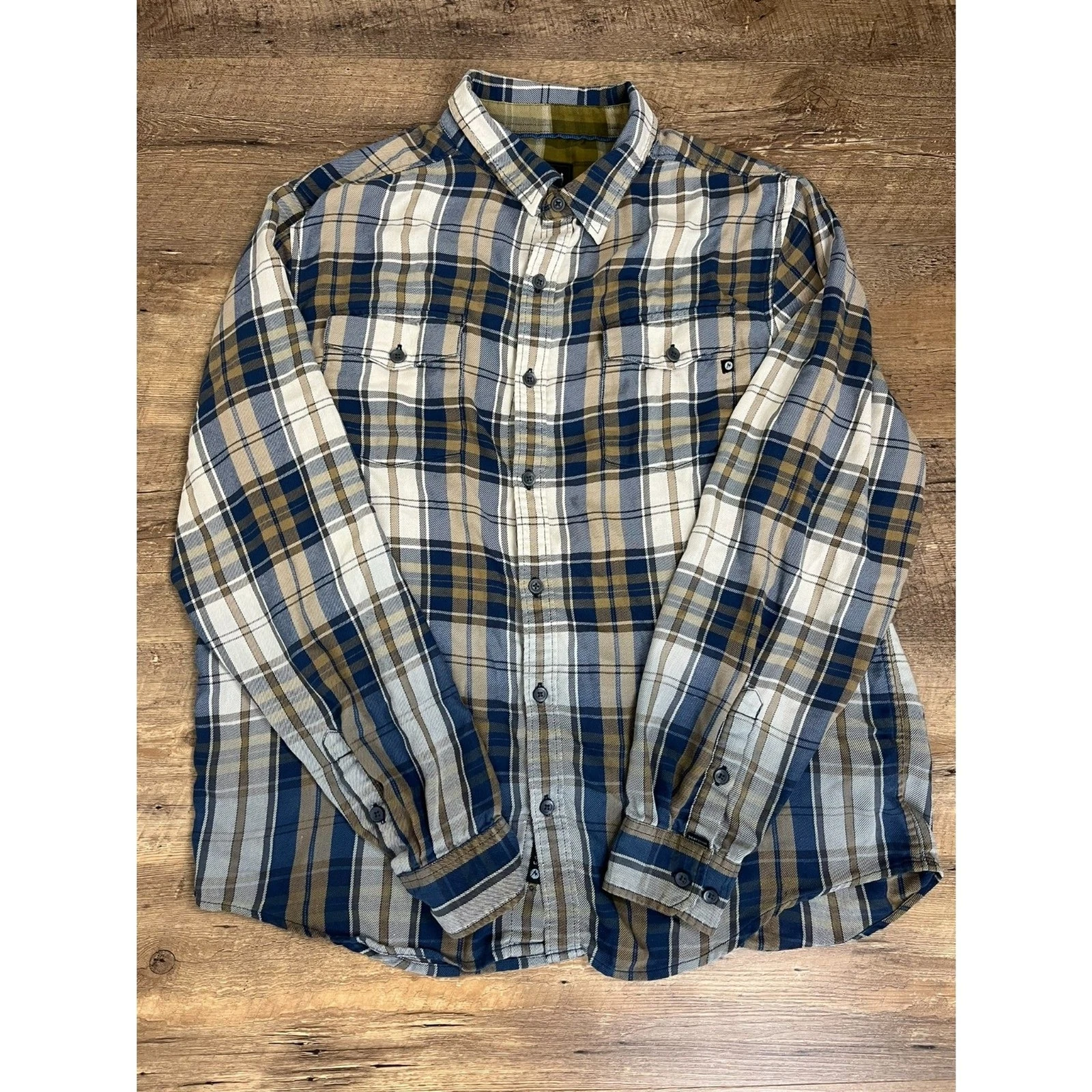 Marmot Men's Button Up Shirt XL Lightweight Plaid Soft Outdoor Hiking