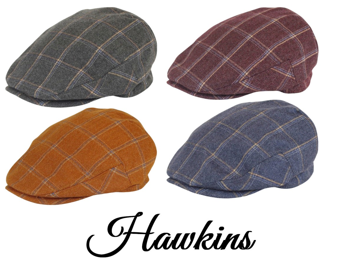 Mens Ladies Checked Lightweight Structured Flat Cap Available in