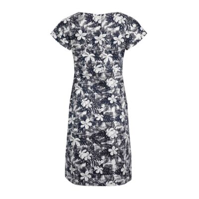 WEIRD FISH LADIES TALLAHASSEE COTTON JERSEY DRESS NAVY FLORAL PRINT NEW (R)  SALE