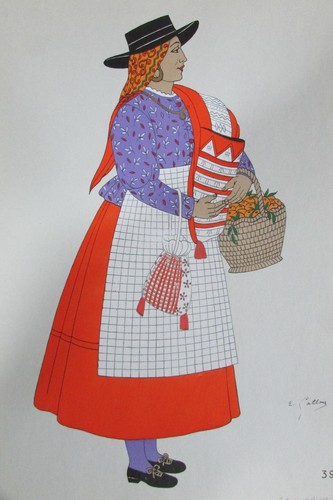 ESPAGNE COSTUMES TRADITIONNEL FOLKLORE LOT de 8 GRAVURES de GALLOIS de 1939 - Bild 3 von 8