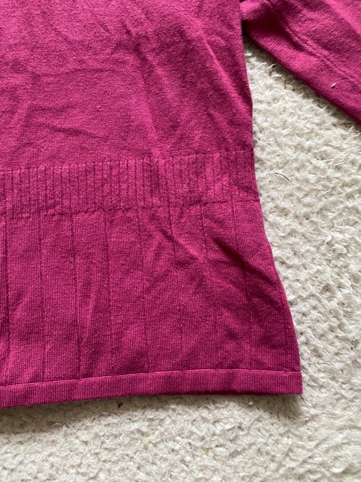 Suéter Pullover Alfred Dunner Mujer Estrás Manga 3/4 Frambuesa Pequeño PM Foto 3 de 4